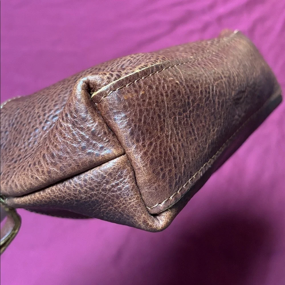 Portland Leather Goods Brown Zip Up Eclipse Makeup Bag